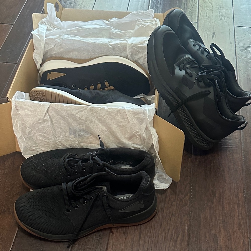 Goruck Men's Black Athletic Shoes 3 pairs! Ballistic Trainer and Rough Runner